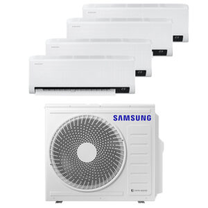 Multi-split geconnecteerd op 4 kamers met een Samsung Windfree Comfort. Met 1 airconditioning buitentoestel verschillende ruimtes koelen en verwarmen.